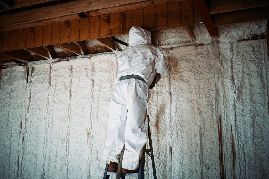 Spray foam insulation application